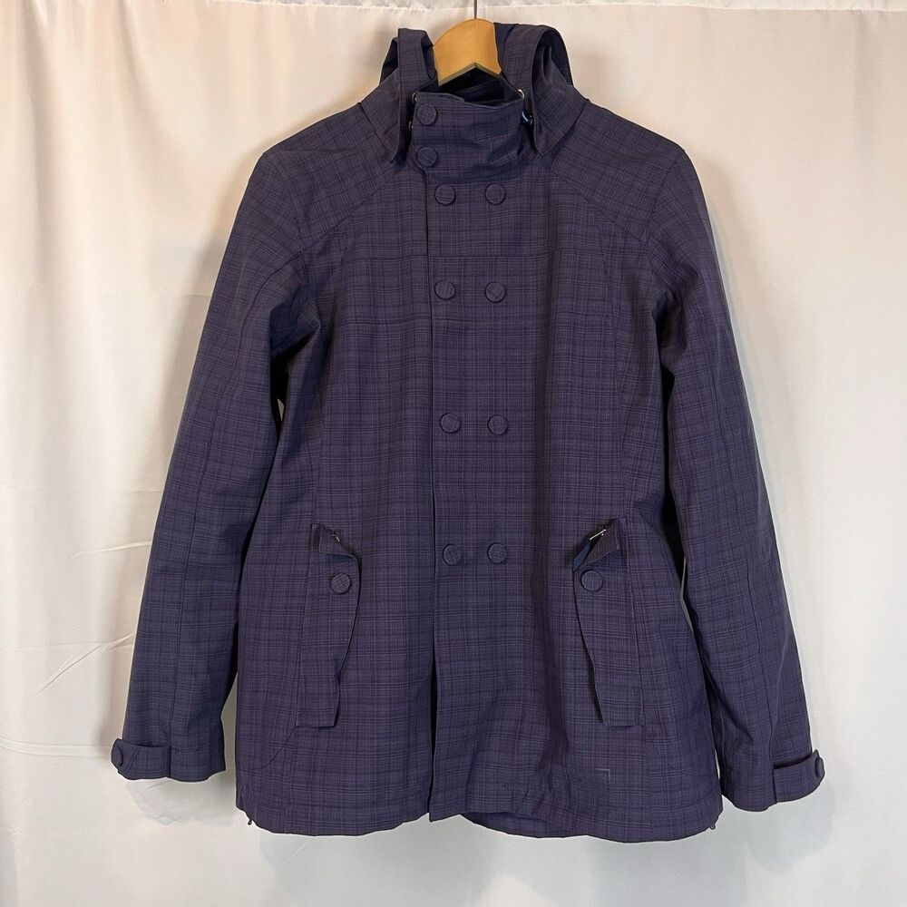REI Women’s Size Large Purple Plaid Flannel Jacket Full Zip Lined Outdoor Hiking